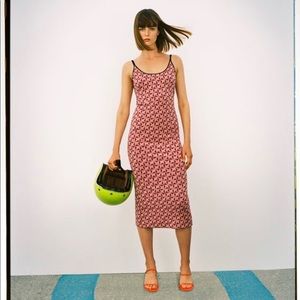 Zara Jacquard Midi Dress